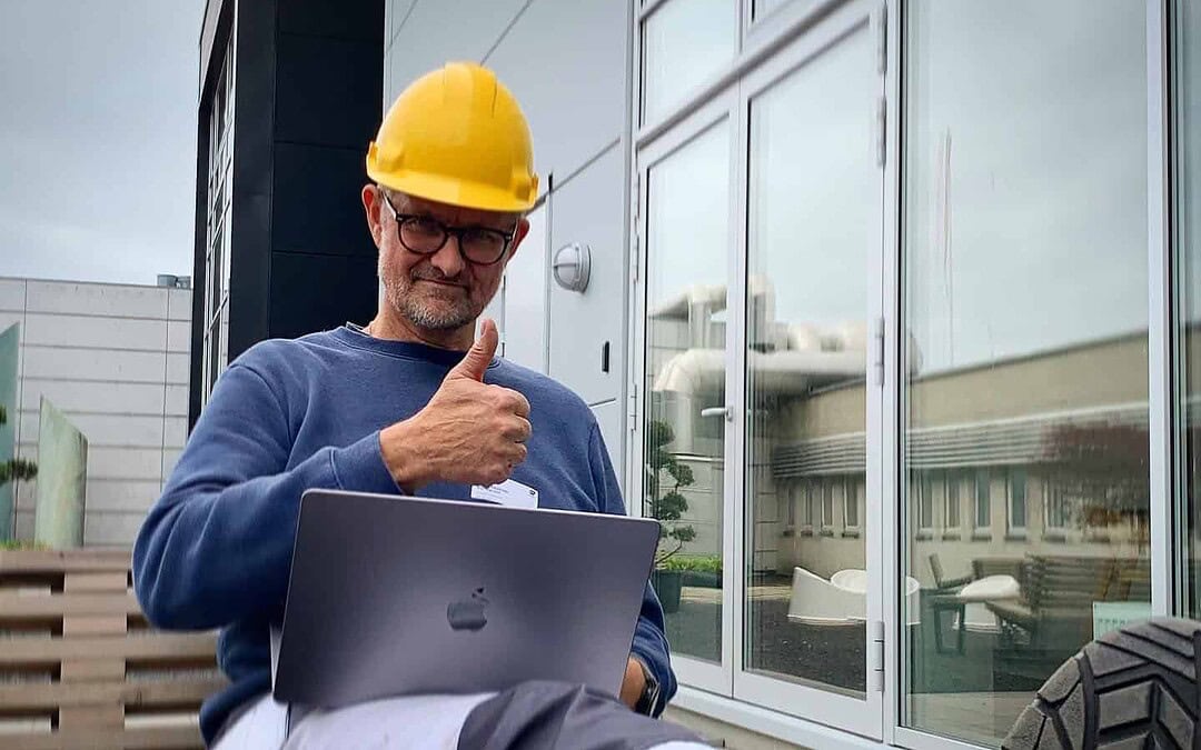 Peter Ekström under brandprovning på DBI, Danmark.