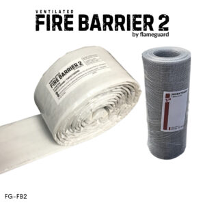 Fire Barrier 2 by Flameguard – takfotsband (6,3 m/rulle) med tillhörande funktionsnät för brandskydd i ventilerad takfot
