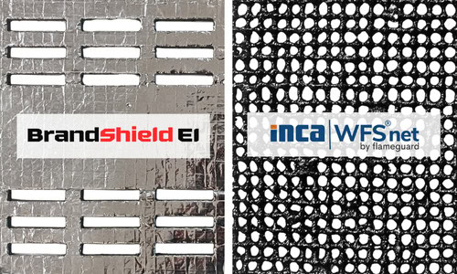 BrandShield EI och Brandnätet INCA WFS net – typgodkända brandstopp för luftspalter i takfot och ventilerad fasad.