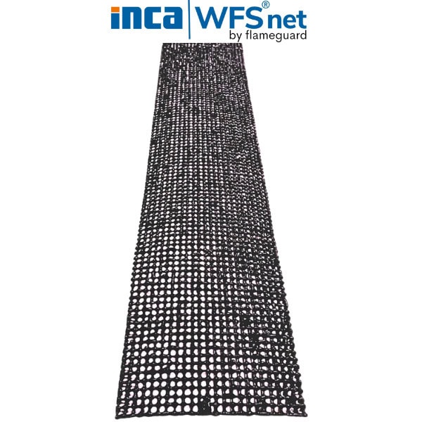 Brandnätet INCA WFS net – typgodkänt brandstopp för luftspalter i takfot och ventilerad fasad.
