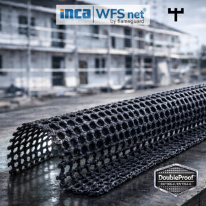 Brandnätet INCA WFS net® DoubleProof™ – ventilerande brandskydd för luftspalt i takfot och fasad, brandprovat enligt EN 1366-4:2021 och EN 1364-6:2025